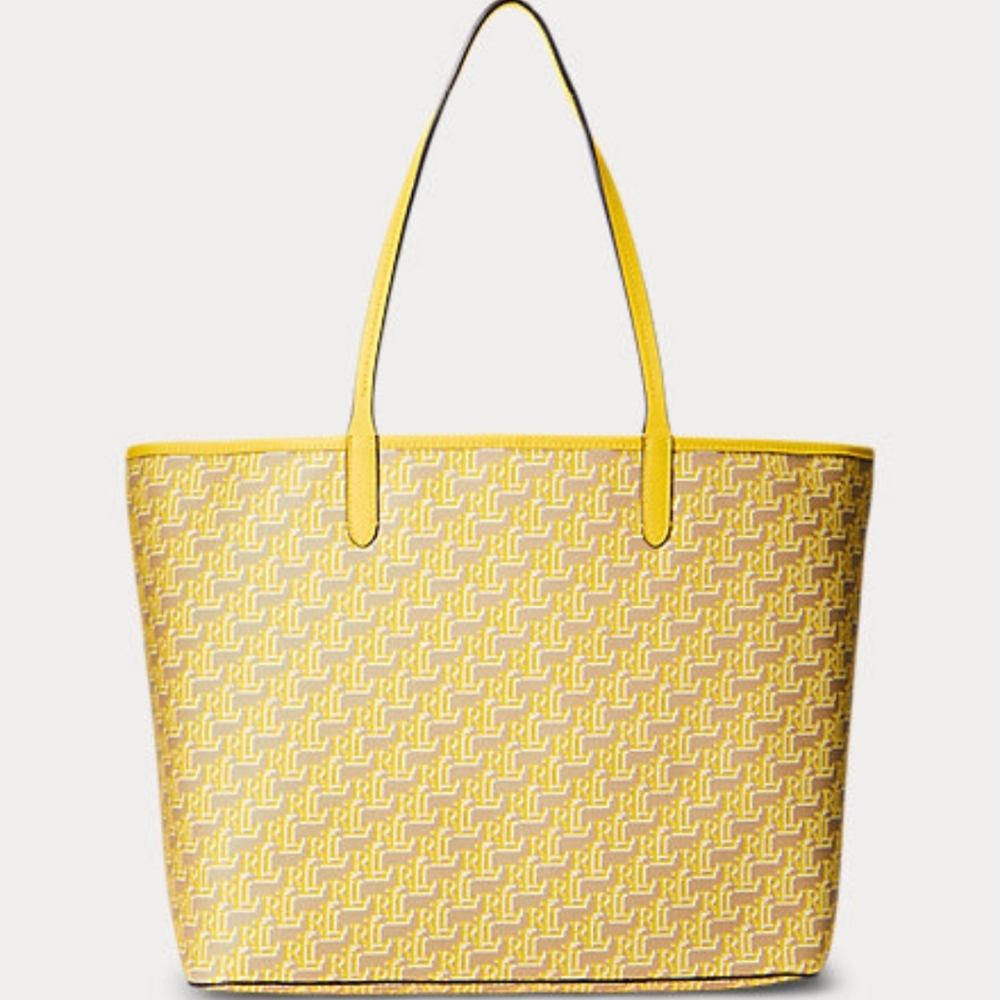 Lauren Ralph Lauren Collins 36 Signature Logo Monogram Medium Tote Bag